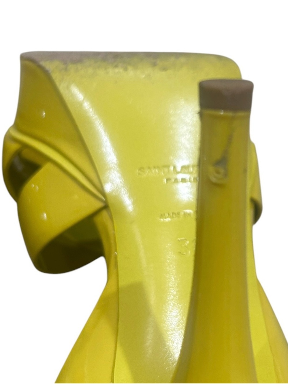 Yves Saint Laurent Tribute Yellow patent leather T-Strap Platform Sandals EU 38 - Picture 9 of 13